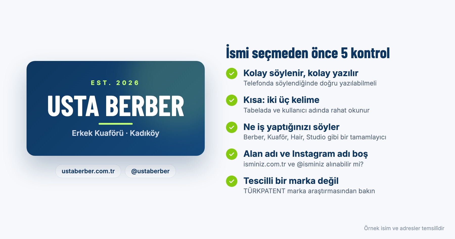 İsmi seçmeden önce yapılacak 5 kontrol